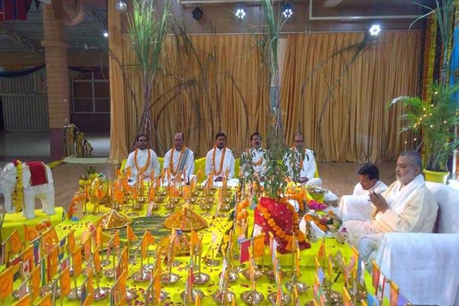 Brahmachari Girish Ji performs Devuthani Ekadashi pujan at Gurudev Brahmanand Saraswati Ashram Bhopal.