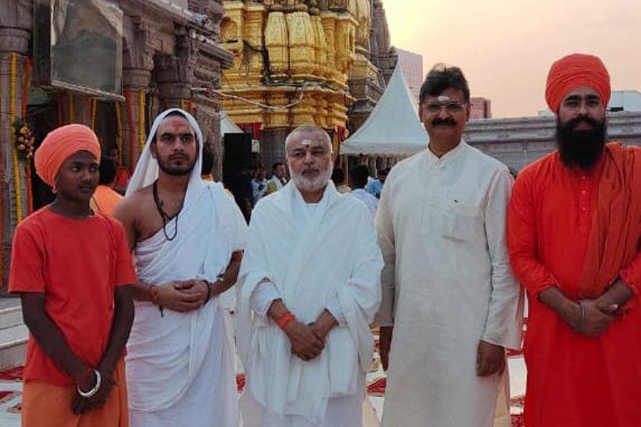 Rudrabhishek was performed in Bhagwan Shri Kashi Vishwanath temple, Varanasi by Shri Kashi Vidwat Parishad, Akhil Bhartiya Sant Samiti, Akhil Bhartiya Akhada Parishad, Ganga Mahasabha in coordination of Swami Jitendranand Saraswati Ji, Mahamantri Ganga Mahasabha and in presence of 1200 Mahatmas from all over India. Got opportunity to perform puja of Bhagwan Kashi Vishwanath Ji and to participate in Rudrabhishek for over 3 hours. Received blessings of many Mahamandaleshwars, Mahants, Sadhu and Saints.