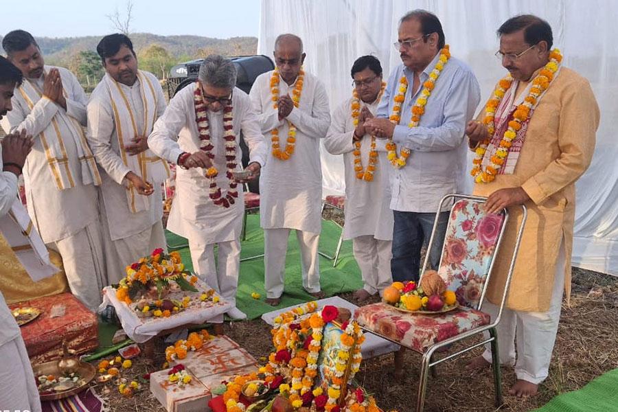 Ved Vidya Martand Brahmachari Girish Ji has taken up the construction of 5 temples of Panch Devatas at Brahmsthan of India to fulfil divine desire of His Holiness Maharishi Mahesh Yogi Ji. Bhumi and Shila Pujan was done by Maharishi Vedic Pundits in auspicious presence of Brahmachari Girish Ji in auspicious Muhurta given by Jyotish department of Maharishi Ved Vigyan Vishwa Vidyapeeth. 
