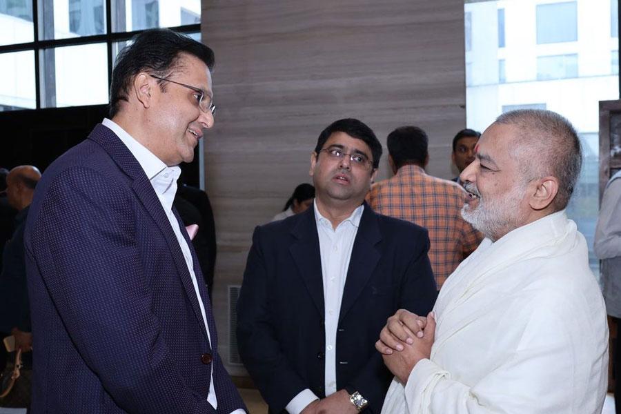 Brahmachari Girish Ji has attended Education Conclave 2025 organised by Bhaskar Group at Delhi. Girish Ji also met group head of Bhaskar group Shri Girish Agrawal Ji.