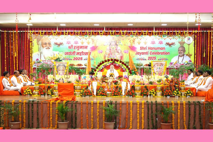 Three days celebration at Maharishi Organisation. Ved Vidya Martand Brahmachari Girish Ji, Chairman of Maharishi Group of Educational Institutions has performed puja in auspicious muhurta of Bhagwan Dhanwanti Ji on 18th October, puja of Shri Hanuman Ji on 19th October and Shri Mahalakshmi pujan on Deepawali 20th October with Vedic procedure.
